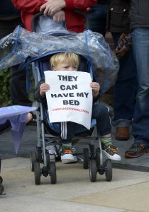 Sept. 3, 2015 - ..Hundreds of people attend a demonstration at the Guildhall Square in Londonderry demanding that the European Union open its borders and let in refugees fleeing war-torn regions of the Middle East and Africa. The demonstration was organised by People Before Profit and supported by the NI Council for Ethnic Minorities and Unison...Pro-refugee demonstration, Londonderry, Northern Ireland, Britain - 03 Sep 2015. (Credit Image: © George Sweeney/Rex Shutterstock via ZUMA Press)